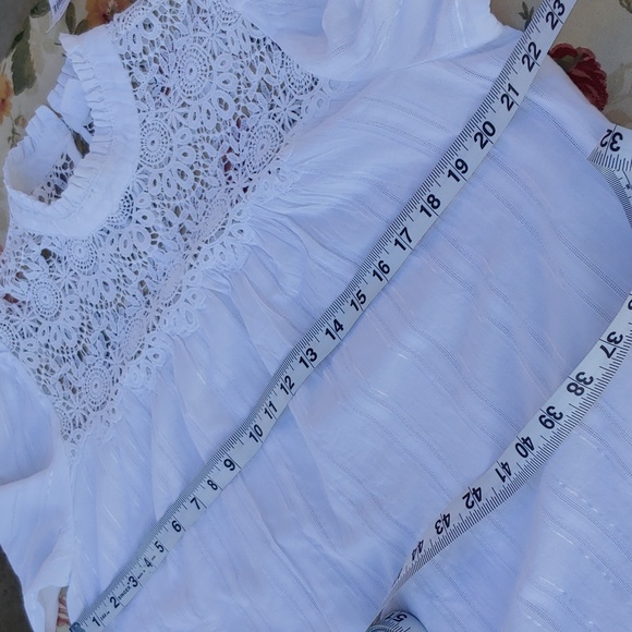 GAP French Style Lace and Cotton Top with High Collar in White size Small NWT - Picture 14 of 17